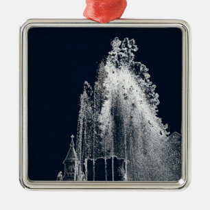 outline of a blue night metal tree decoration
