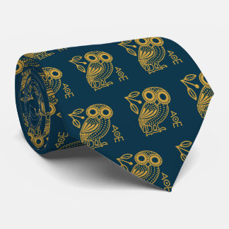 Outline of Athenian Owl from Ancient Greek Coin Tie