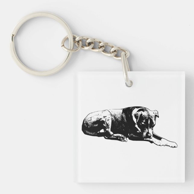 Outline Pup Keychain (Front)