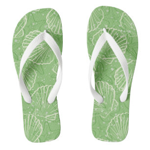 Outline seashells flip flops