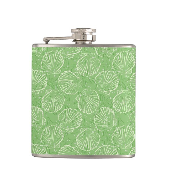 Outline seashells hip flask (Front)