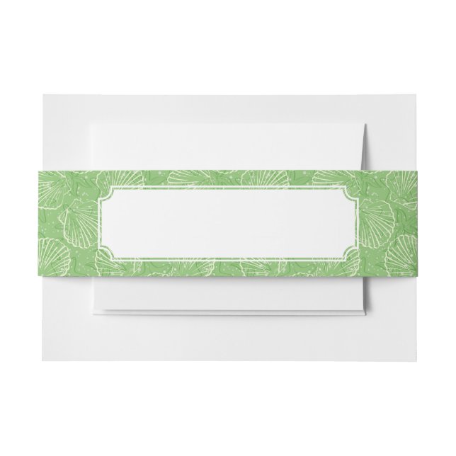 Outline seashells invitation belly band (Front Example)