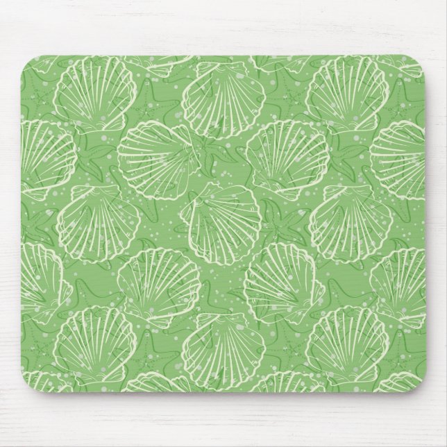Outline seashells mouse mat (Front)