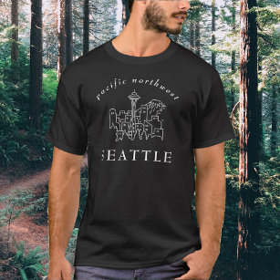 Outline Seattle Skyline Pacific Northwest Outline T-Shirt