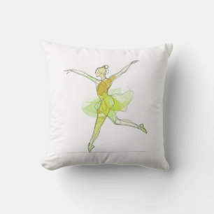 Outline Stroke Dancing Green Ballerina Studio  Cushion