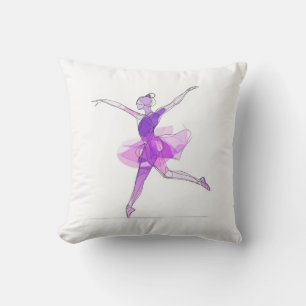 Outline Stroke Dancing Purple Ballerina Studio  Cushion