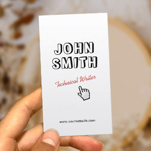 Outline Text Technical Writer Business Card