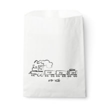 Outlined Black & White Train Upsherin Favour Bags