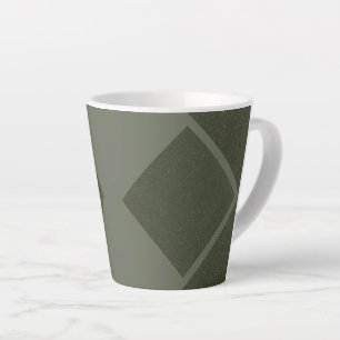 Outlined Diamond Latte Mug in Moss Green