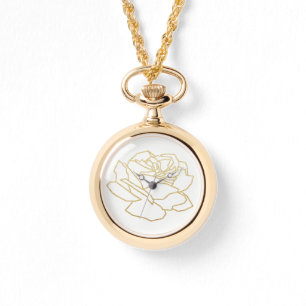 outlined gold rose flower nice watch