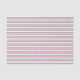 Outlined Grey and Static Pink Stripes Tissue Paper