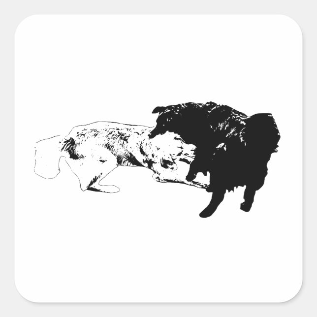 Outlined Play, Energetic Dog Stickers (Front)