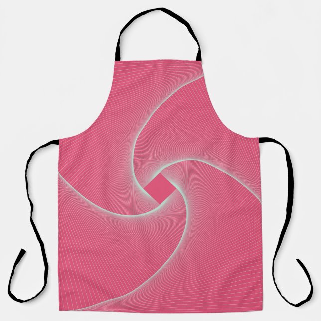 outlined square vortex in velvet pink apron (Front)