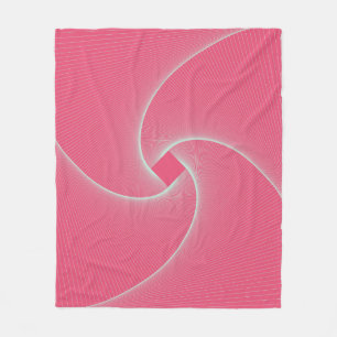 outlined square vortex in velvet pink fleece blanket