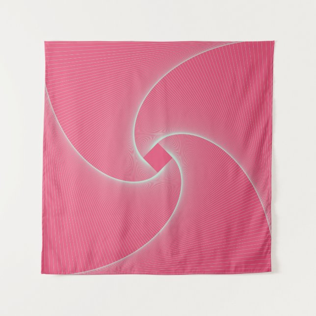 outlined square vortex in velvet pink tapestry (Front)
