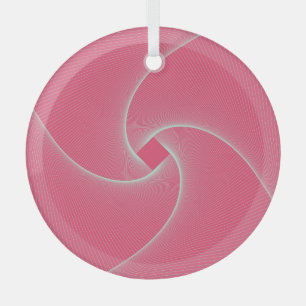 Outlined square vortex, velvet pink. glass tree decoration