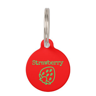 Outlined Strawberry Pet Tag