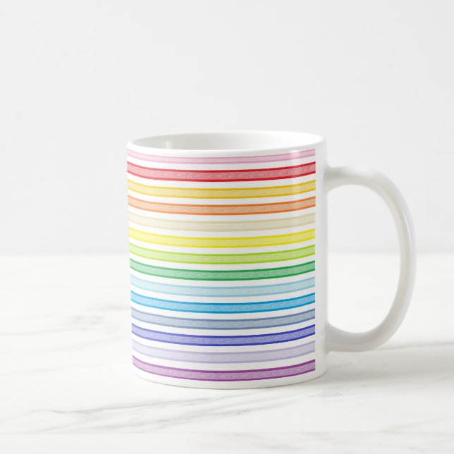 Outlined Stripes Broader Spectrum Rainbow Coffee Mug (Right)
