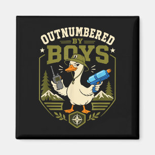 Outnumber by boys funny mum hiking camping duck magnet