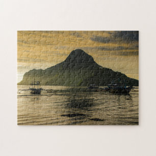 Outrigger At Sunset Jigsaw Puzzle
