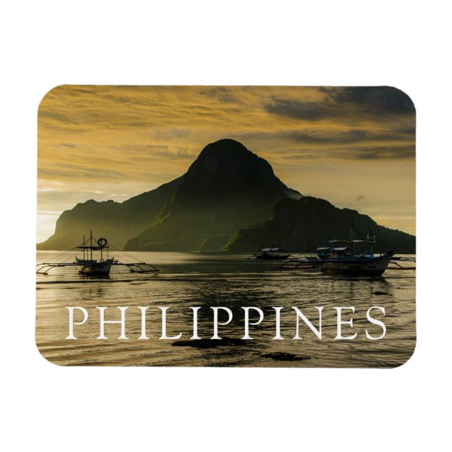 Outrigger At Sunset Magnet (Horizontal)