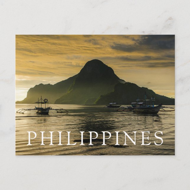 Outrigger At Sunset Postcard (Front)