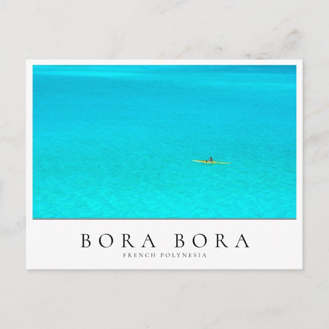 Outrigger canoe in Bora Bora lagoon, Polynesia Postcard (Front)