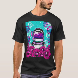 Outrun Astronaut Sunflowers Astral Hippie Boho Ast T-Shirt