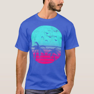 Outrun Retro Sun With Palms T-Shirt