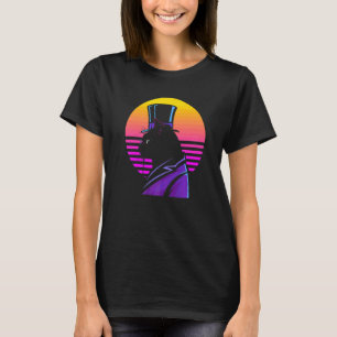 Outrun Synthwave Cyberpunk Streampunk Cat T-Shirt