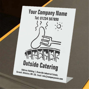 Outside Catering or Street Food Truck Pedestal Sign