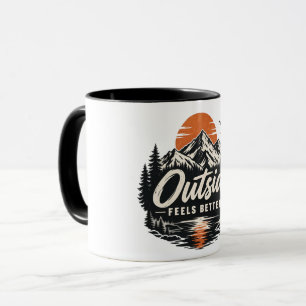 Outside Feels Better Mountain Nature Adventure Mug