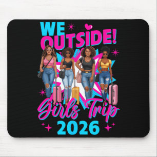 Outside girls trip 2026 afro girls black womens mouse mat