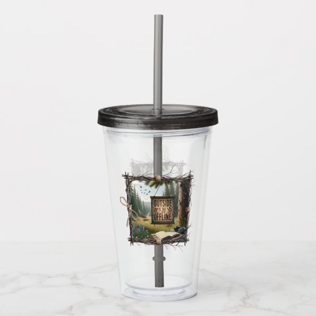 Outside Is the New Offline – Nature Escape Tumbler (Front)