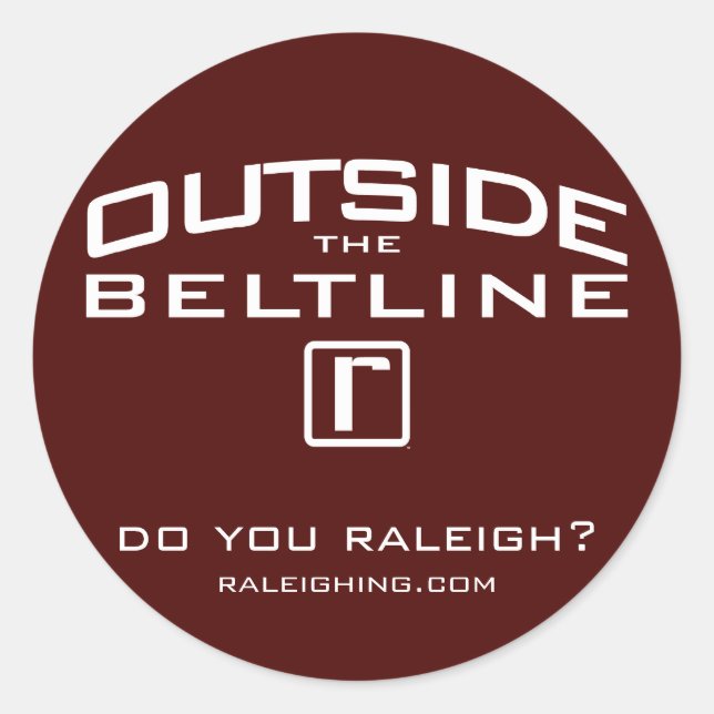Outside the Beltline Sticker, Small Classic Round Sticker (Front)