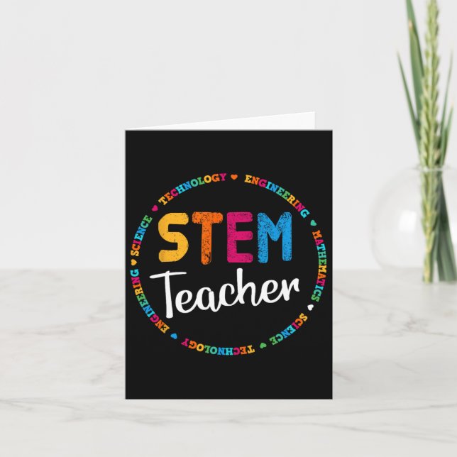 Outside The Box Tee Steam Back To School Stem Teac Card (Front)