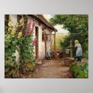 Outside the Farmhouse – H.A. Brendekilde Poster