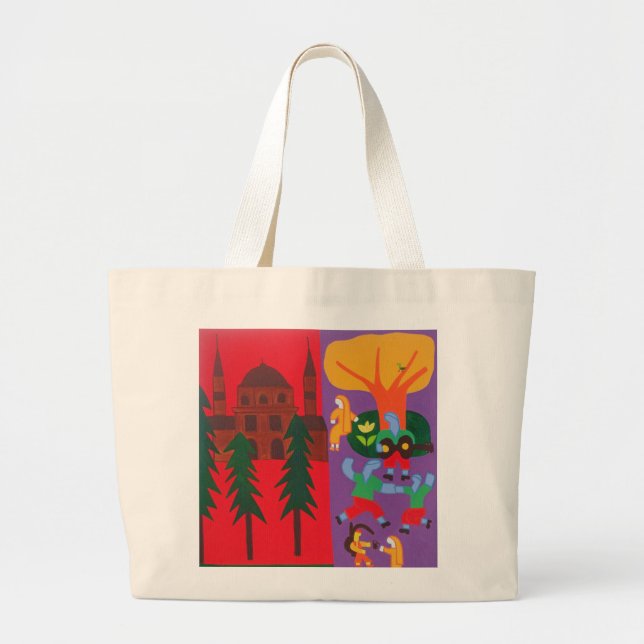 Outside the Mosque 2003 Large Tote Bag (Front)