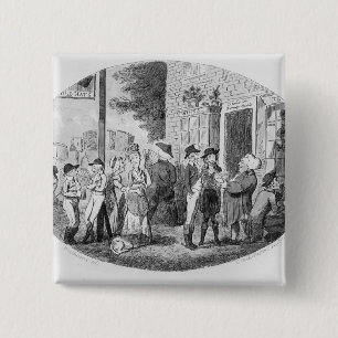 Outside the Old Hats Tavern 15 Cm Square Badge