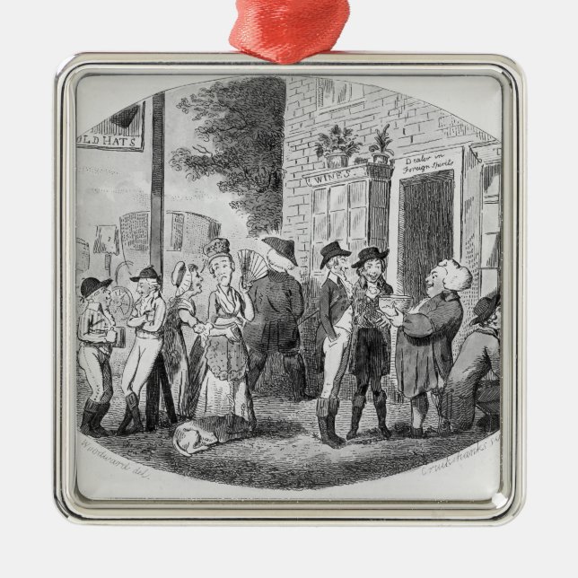 Outside the Old Hats Tavern Metal Tree Decoration (Front)