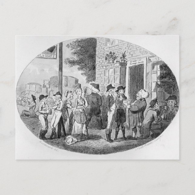 Outside the Old Hats Tavern Postcard (Front)