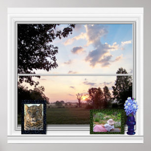 Outside View - Misty Morning Poster