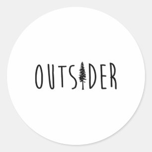 Outsider Mountains Tee Nature Hiking Outdoor Cool Classic Round Sticker