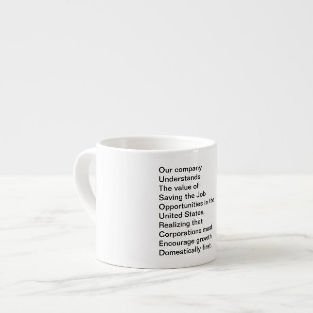 OUTSOURCED - This mug has a hidden message! (Front Left)