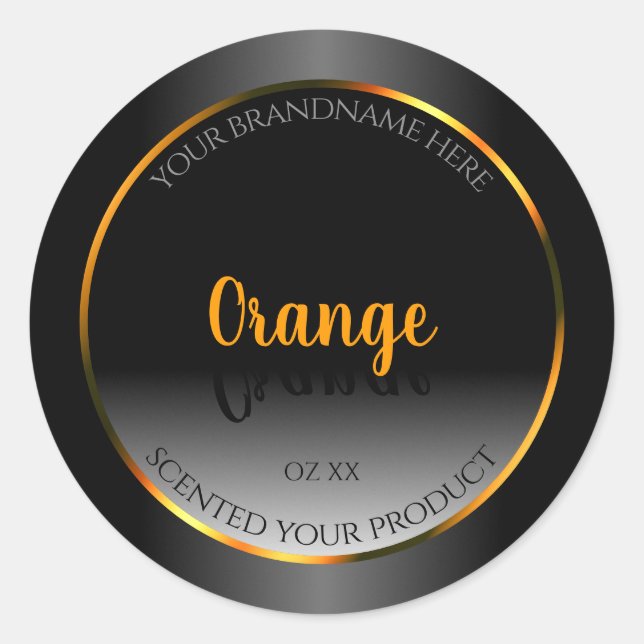 Outstanding Black White Product Label Orange Frame (Front)