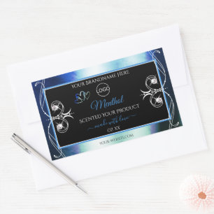 Outstanding Blue Teal Black Product Labels Logo