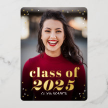 Outstanding Class Foil Graduation Invitation