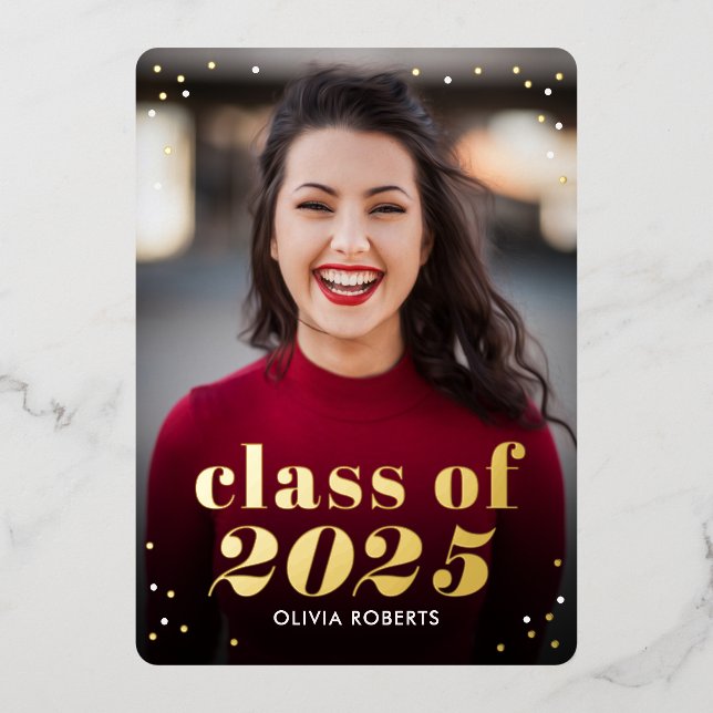 Outstanding Class Foil Graduation Invitation (Front)