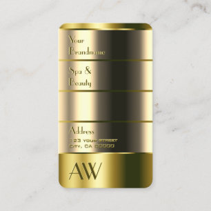 Outstanding Gold Colours Faux 3D Letters Initials Business Card
