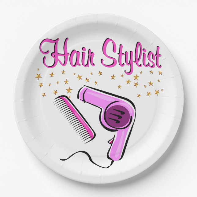 OUTSTANDING HAIR STYLIST AND BEAUTICIAN PAPER PLATE (Front)